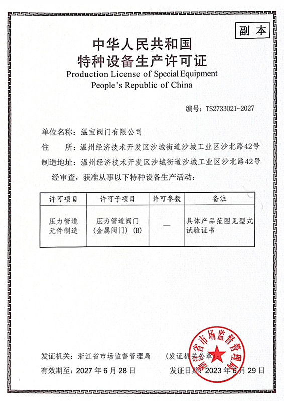 特種設(shè)備生產(chǎn)許可證 特種設(shè)備生產(chǎn)許可證